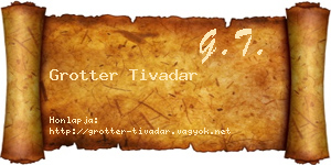 Grotter Tivadar névjegykártya